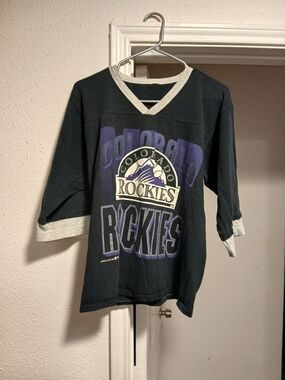 Colorado Rockies Kids Black & Purple V-Neck Pullover Shirt